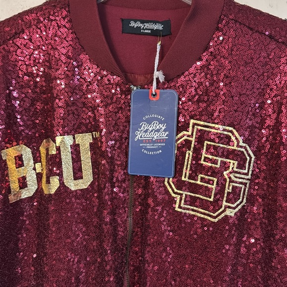 Big boy headgear  jacket burgundy sequins brand new with tags - Picture 2 of 5